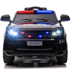 12V Load 50KG Big Size With Remote Control Children's Electric Four-wheel Rechargale Double drive Toy Battery Police Music Car