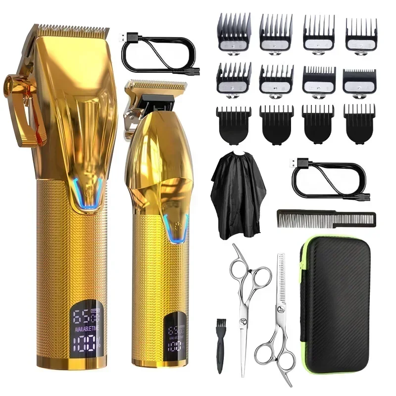 RESUXI LM-2027 Professional  Adjustable Hair Trimmer Washable Beard Hair Clippers Barber Shop Kit