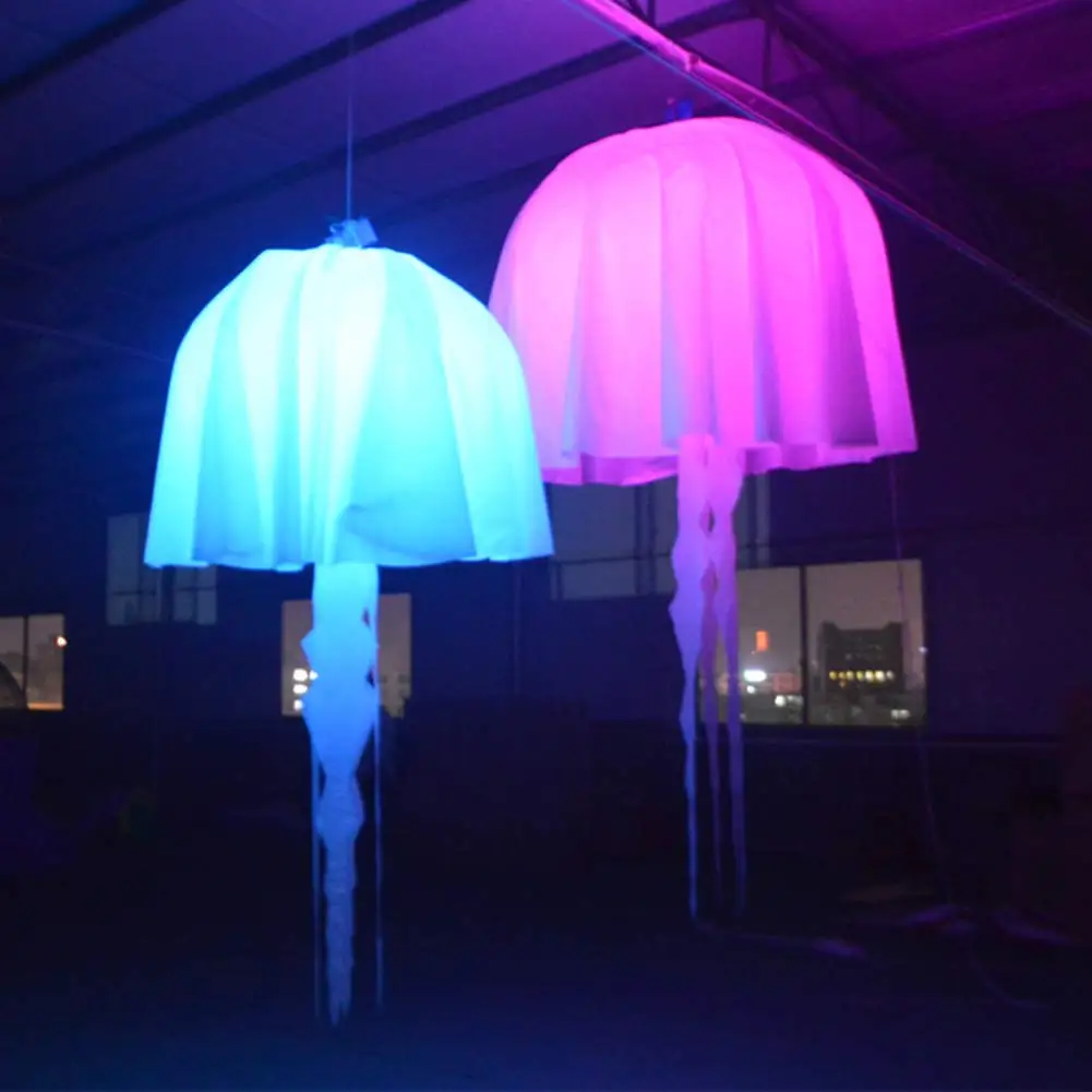 1m/1.5m/2m Inflatable Hanging Jellyfish Glowing With Hanging Decoration And Blower For Home Bar Party Concert Events