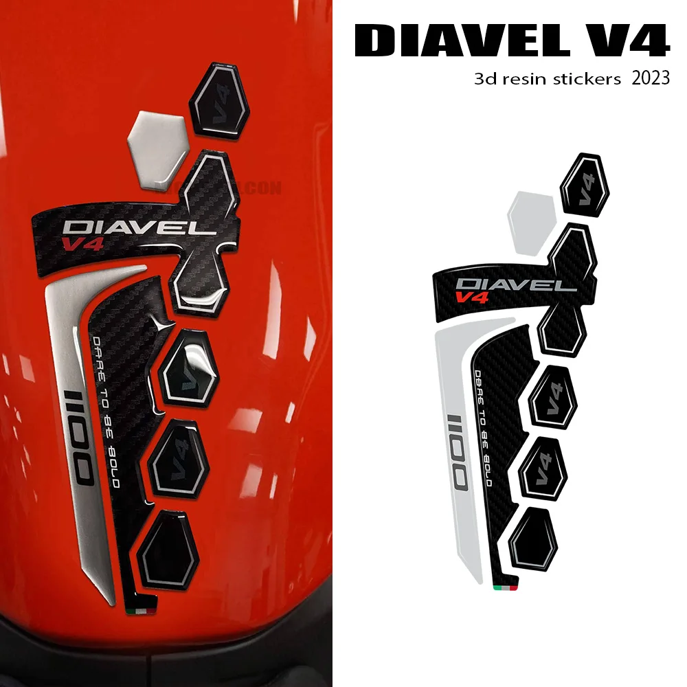 

3D stickers diavel v4 Motorcycle Accessories Tank Pad Protector 3D Epoxy Resin Sticker Kit For Ducati Diavel V4 2023-