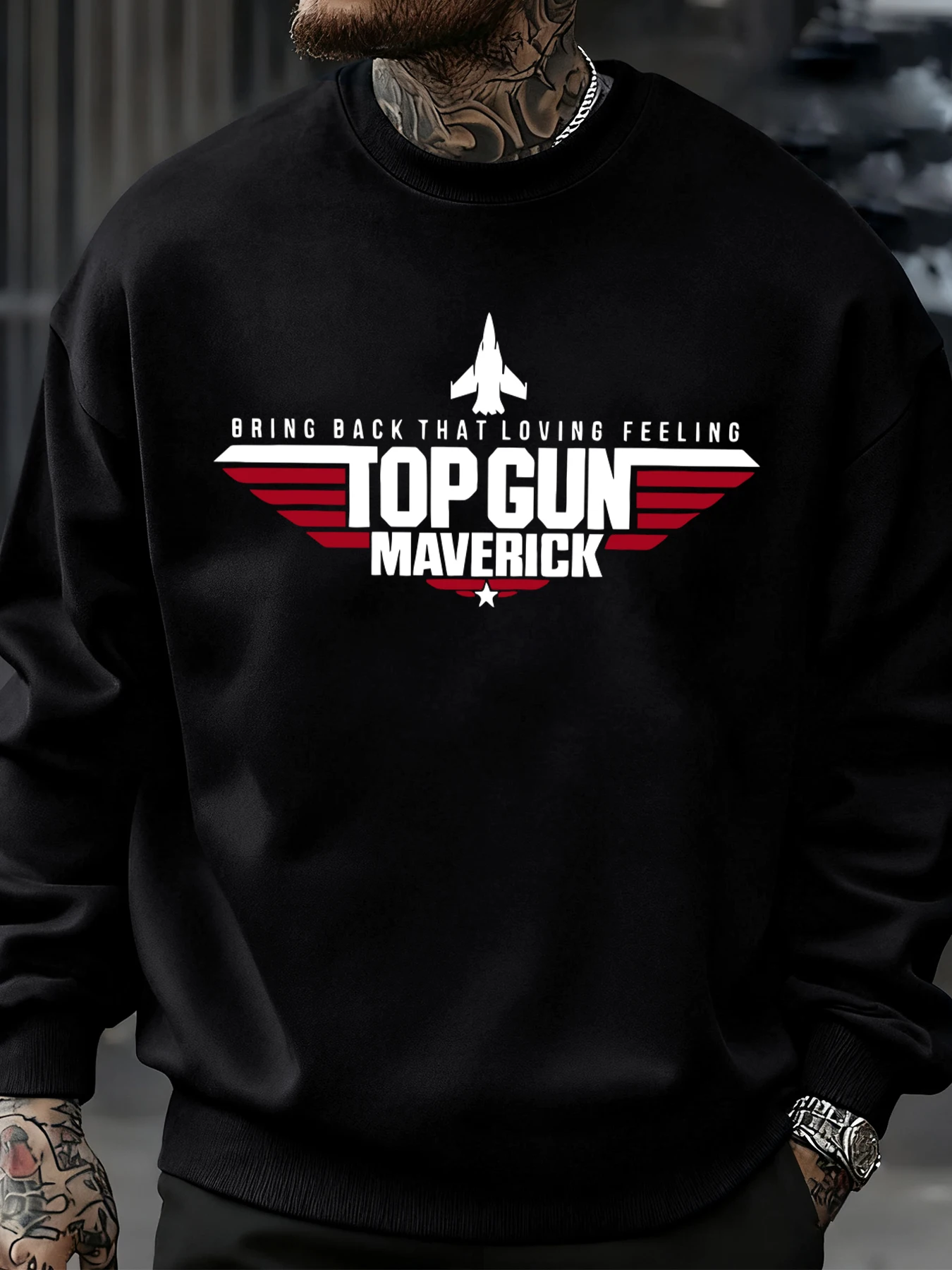 Top Gun Maverick Design Men Sweatshirt Soft Warm Tops Fleece Outdoor Pullover Crewneck Loose Sportswear Autumn Casual Clothing
