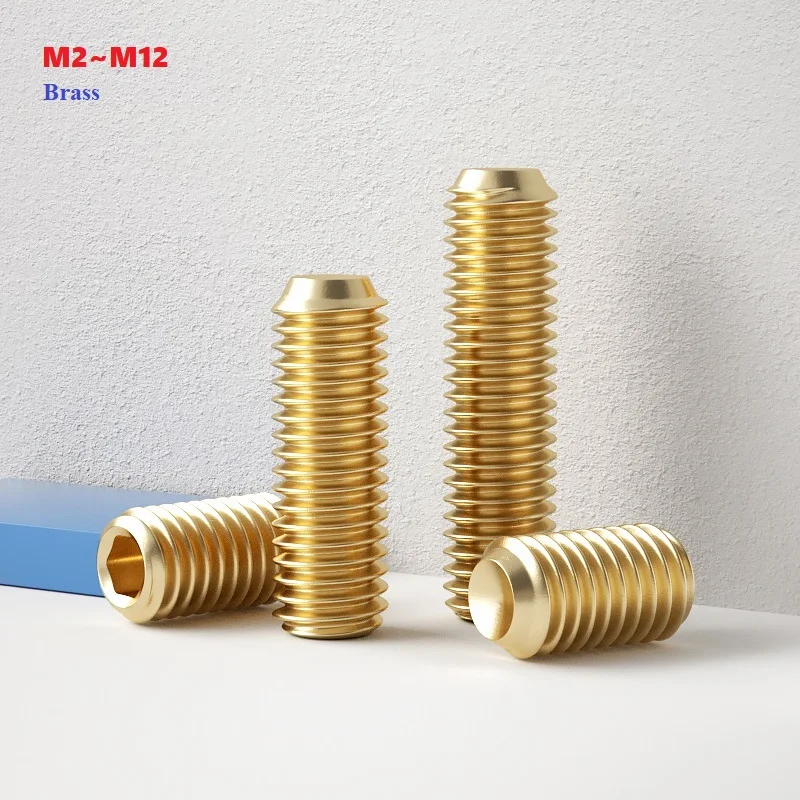

Установочные винты с шестигранной головкой и вогнутым концом Латунные винты без головки M2 M2.5 M3 M4 M5 M6 M8 M10 M12