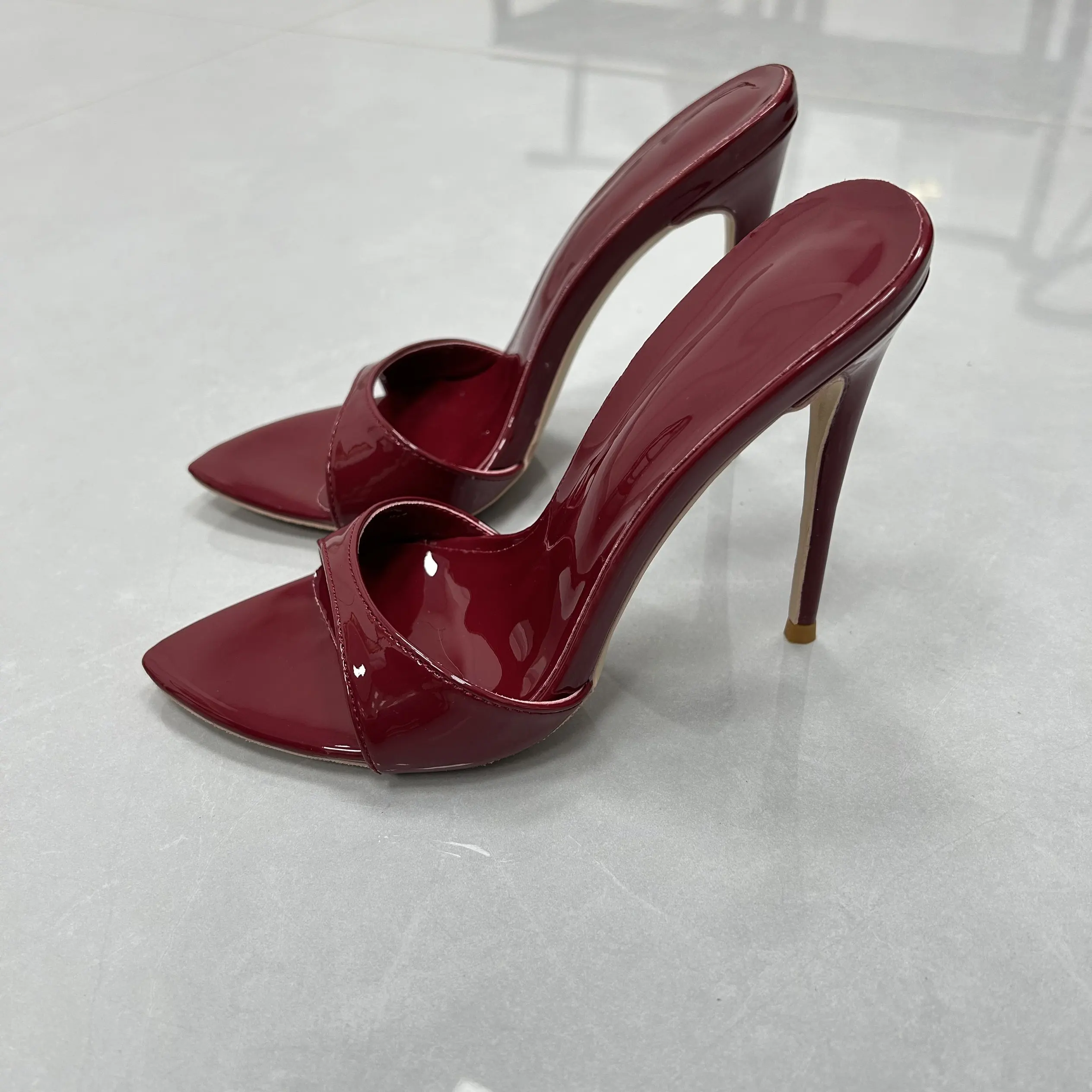 Eleganti ciabatte con tacco a - Women'S Shoes Burgundy recensione e prezzo