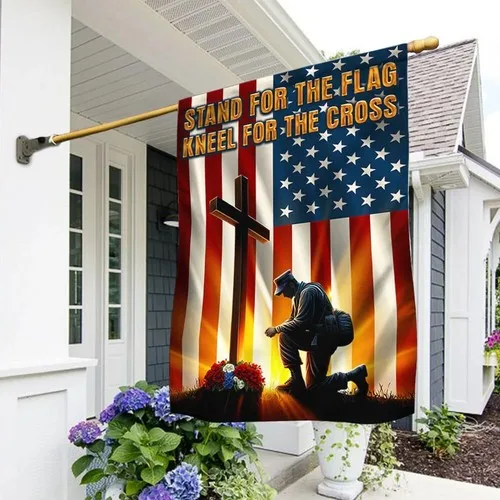 Veteran Kneeling Cross American Stand For The Flag Graden Flag UUI GGX