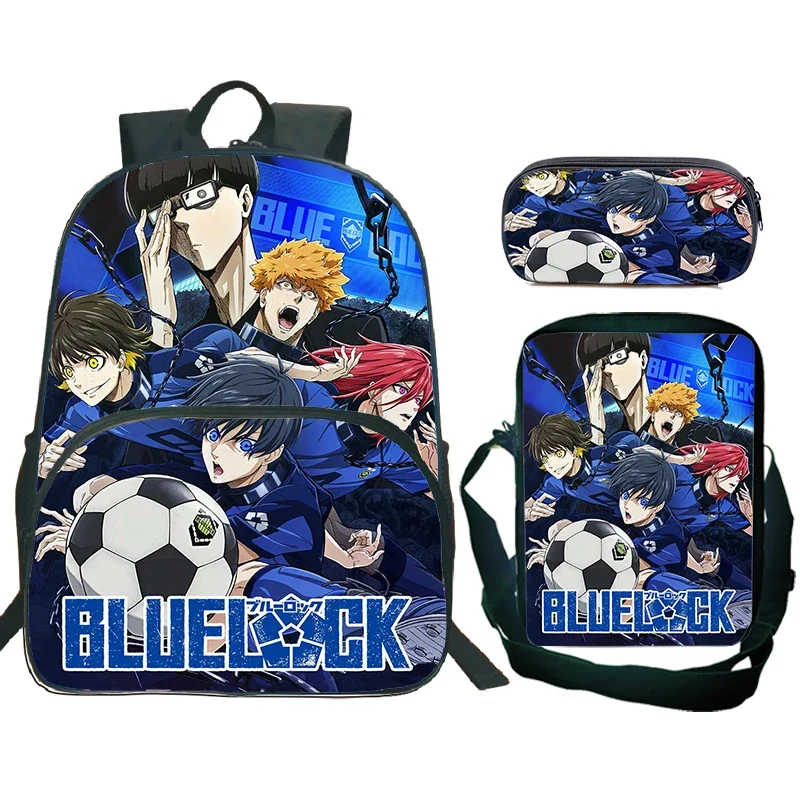 블루 락 어린이 배낭 (앞주머니 포함) 어깨 가방 연필 가방 학생 Isagi Yoichi Bookbags 소년 소녀 용 학교 가방