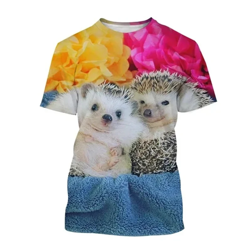 Interesting Funny Hedgehog graphic t shirts For Men Fashion Casual harajuku street style Printed Round Neck Short Sleeve Tees