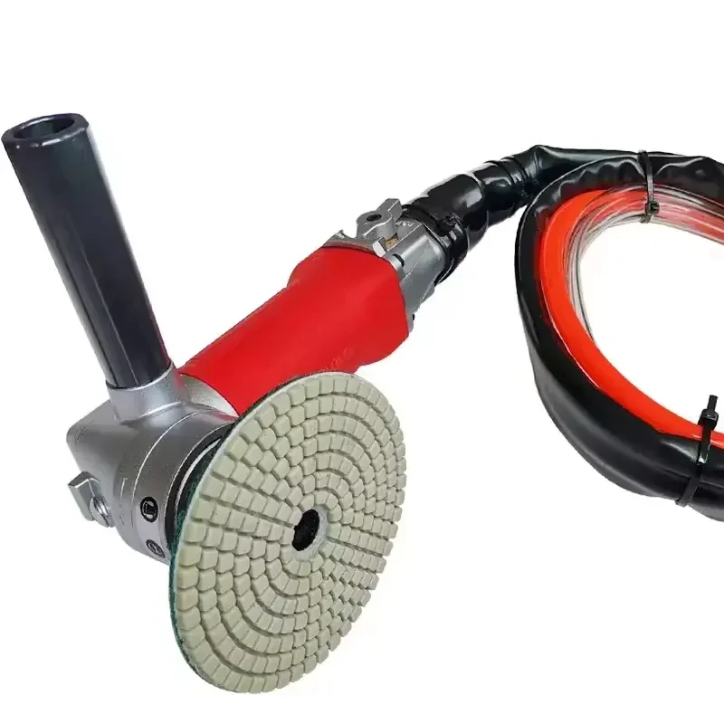 ELA Poweul M14 Or 5/8"-11 Handheld Stone Air Wet Polisher With Rear Exhaust For Granite Marble