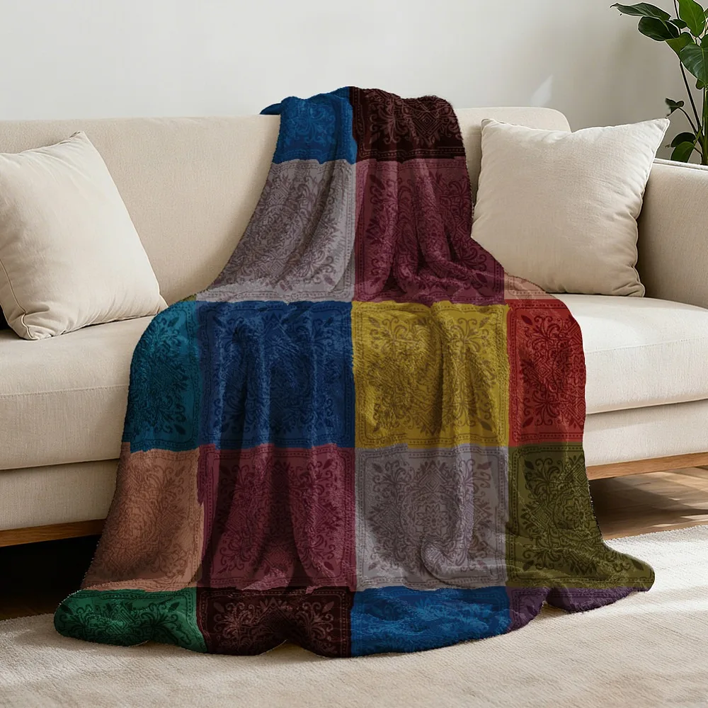 

Rectangle Velet Blanket for Household Items Decoration Supplies Floral 150x130cm