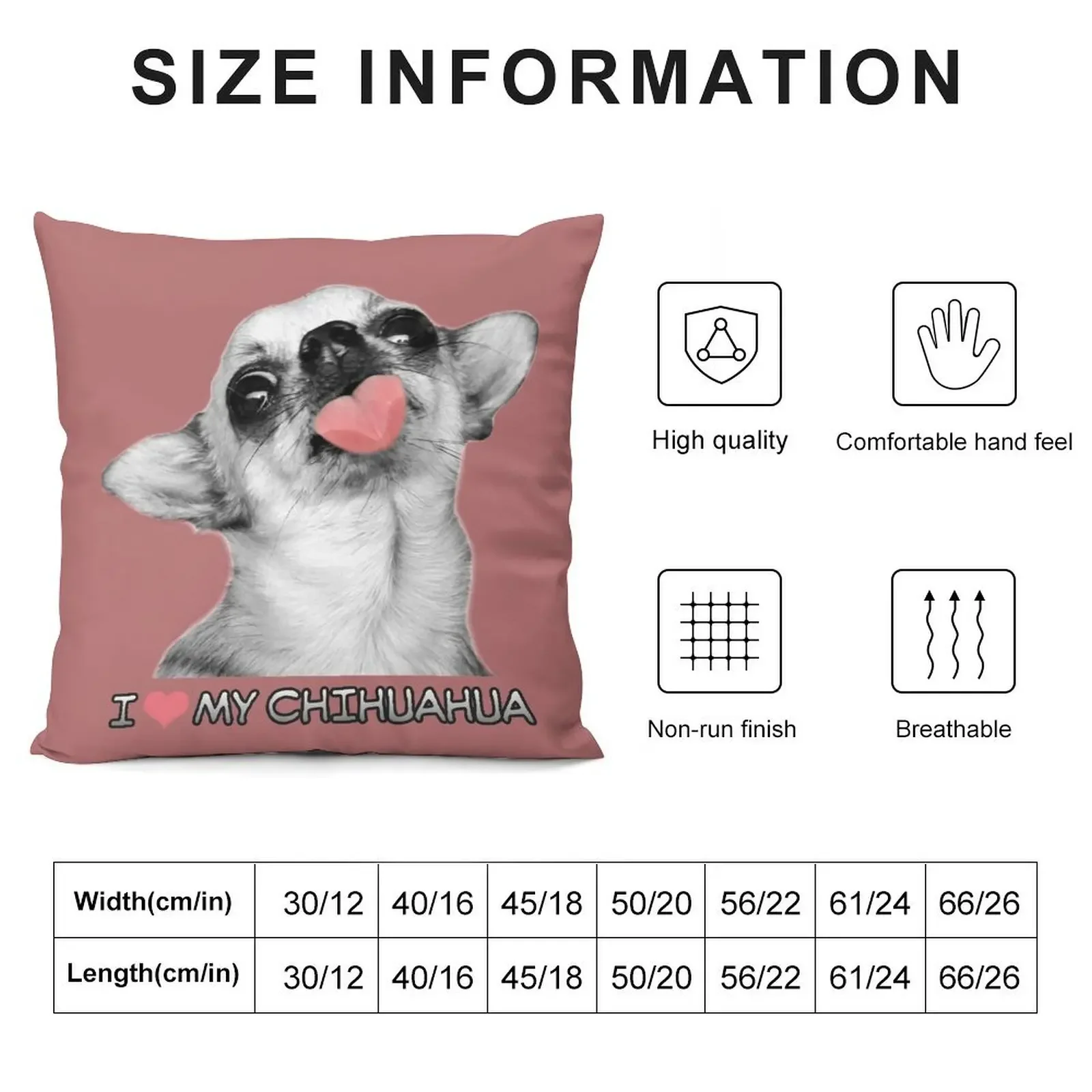 I LOVE MY CHIHUAHUA Throw Pillow Decorative Pillow Covers For Sofa Couch Cushions Elastic Cover For Sofa pillow