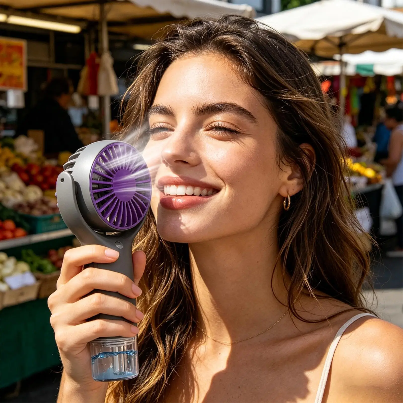 Portable Water Mist Fan Mini Handheld Fan USB Charging Spray Fans Portable Personal Hand Held Small Cooling Fan for Outdoor - view 6