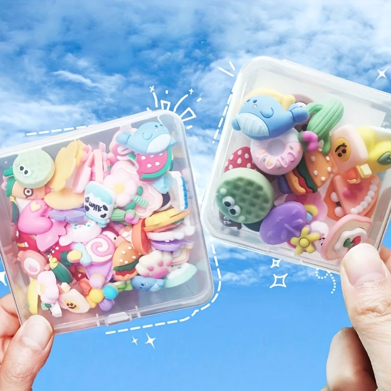 20/50pcs 3D Soft Adhesive Sticker with Plastic Box Packaging - Cup Cooling 3D Stereo Cute Cartoon DIY Fridge Sticker Phone
