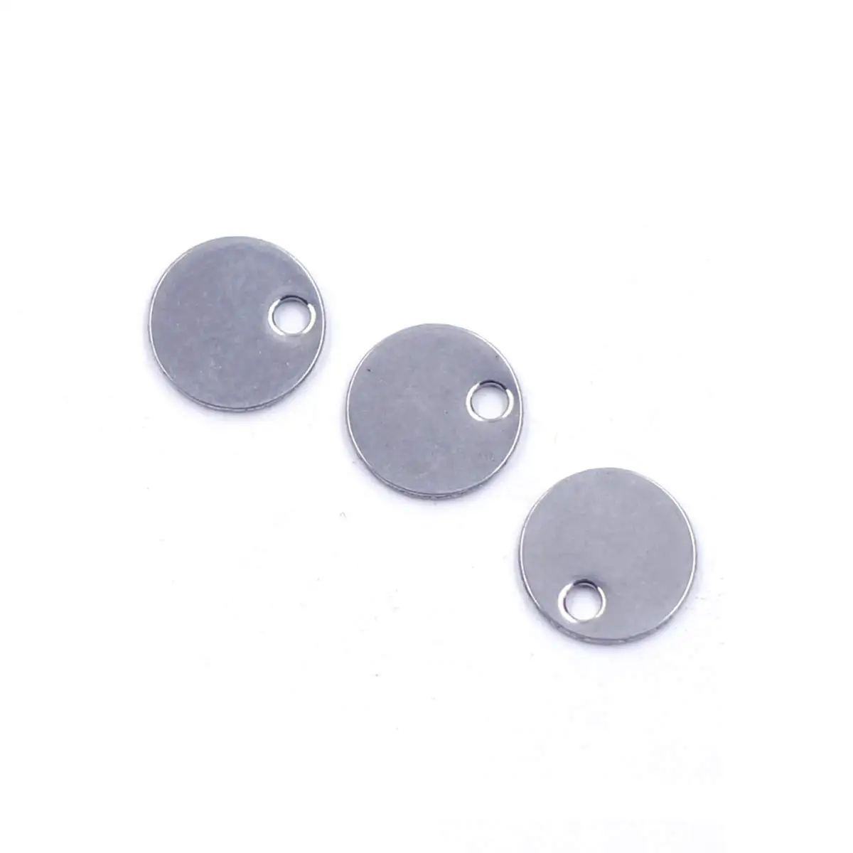 

50PCS Round Stainless Steel Blanks Tag Charm Pendants 12mm DIY Bracelets Earrings Jewelry Accessories Handicrafts Supplies