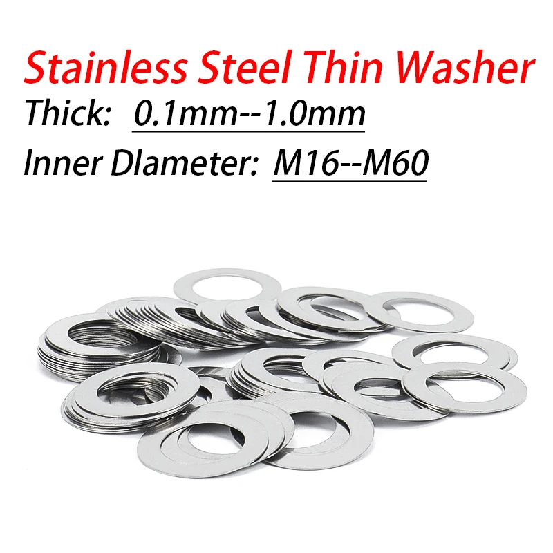 Thick 0.1 0.2 0.3 0.5 1. M16-M60 Stainless Steel Ultra Thin Shim  Adjusting Flat Washer High precision Gasket