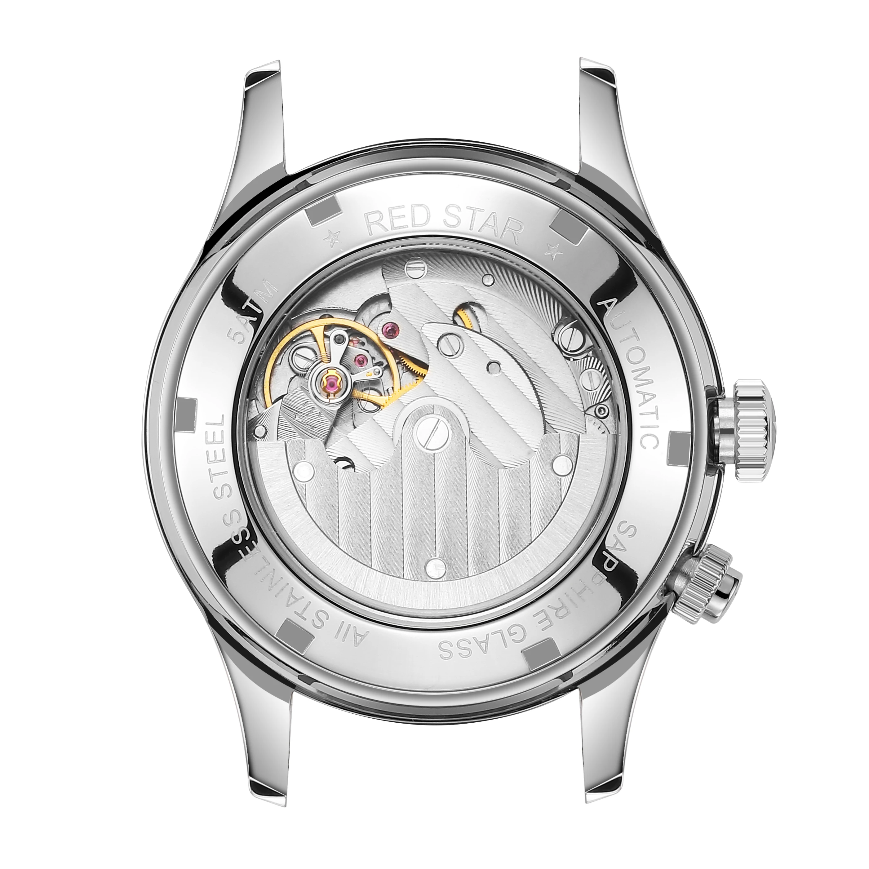Red Star 5ATM Seagull ST1716 Automatic Movement 40MM Mechanical Men's Watches 316 Stainless Steel Sapphire Calendar Wristwatches