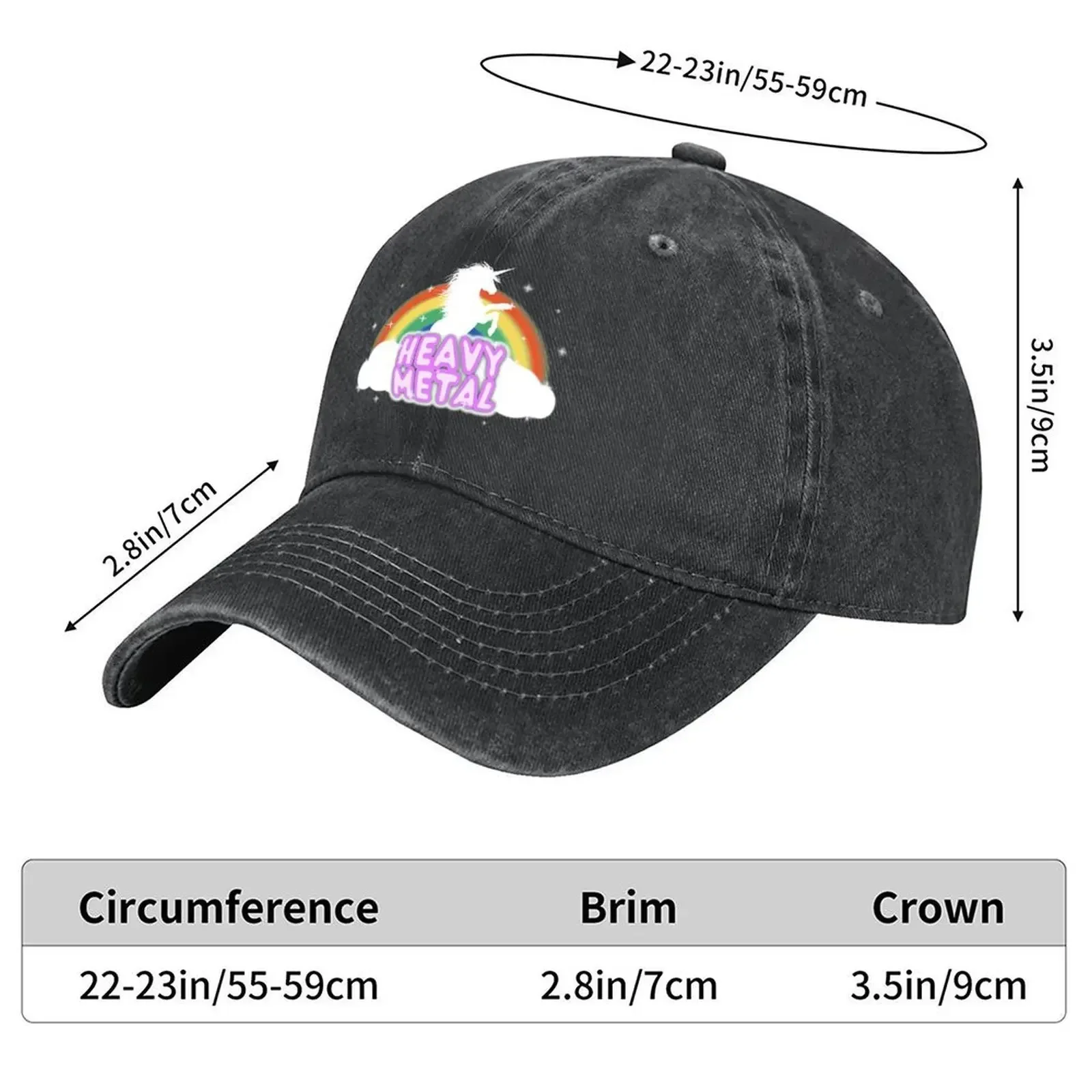 New Heavy Metal Rainbow Unicorn Baseball Cap Hats On Offer Men's Big Size Hat Hat Luxury Brand Snap Back Hat Ladies Men's