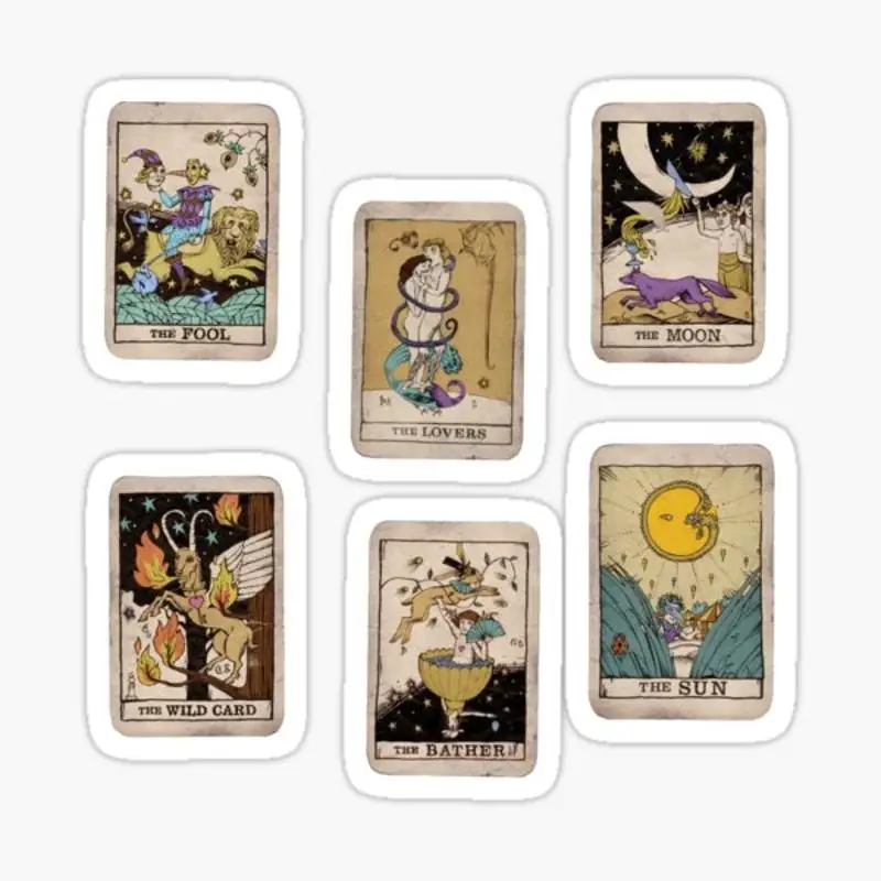 Tarot karte Pack Aufkleber für Laptop Dekor Schlafzimmer Auto niedlichen Cartoon Kunst modischen öffentlichen Koffer