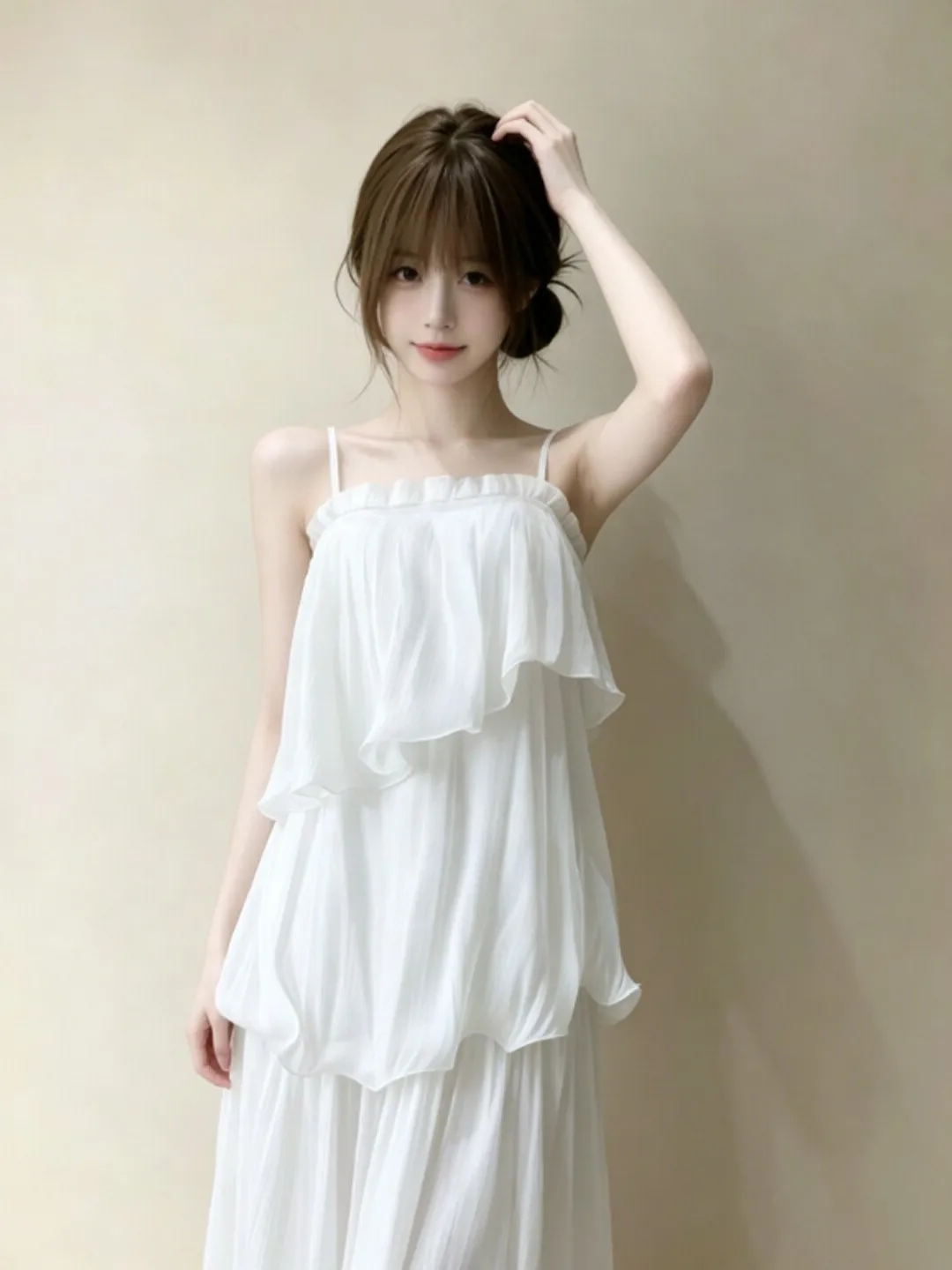 

Gentle Wind Beautiful Fairy Halter Dress Summer 2026 Mid-Waist Cotton Blend Sleeveless Women's Dress Elegant Absolutely Stunning