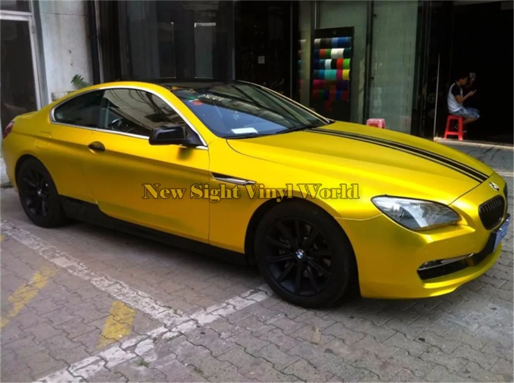 

Vinyl Wrap Matte Satin Chrome Vinyl Foil Matte Metallic Vinyl Car Wrapping Film Car Body Film Bubble Free Size:1.52*18M