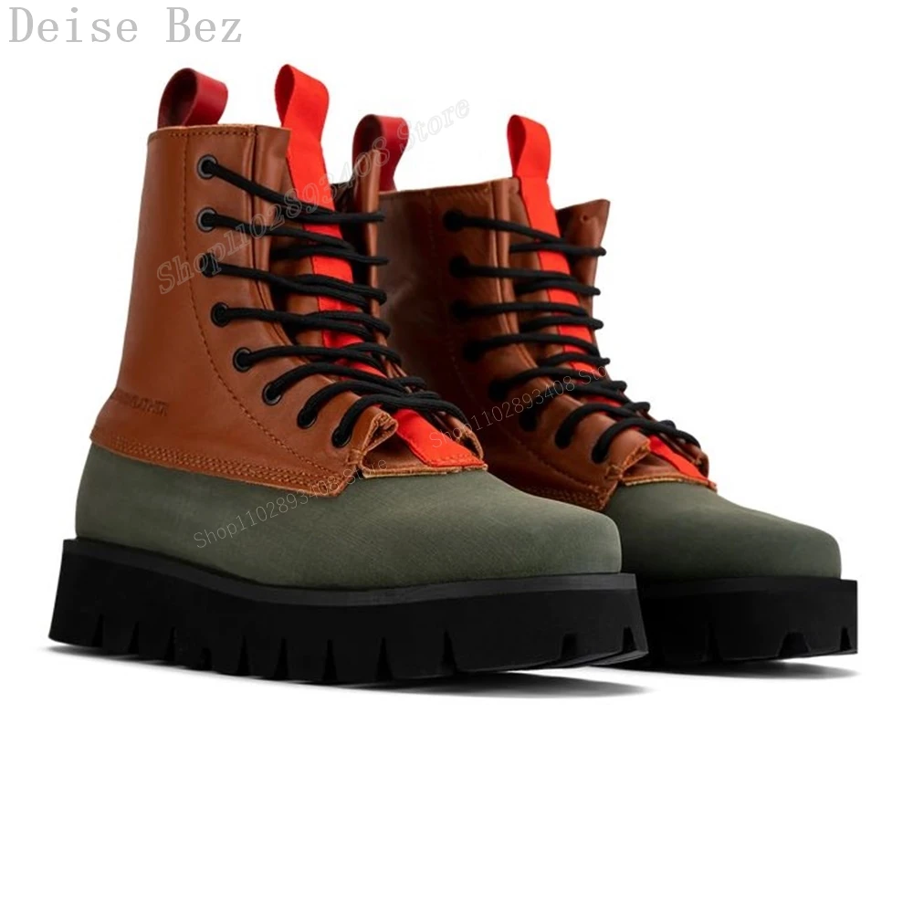 Oxford-Bottes de Randonnée Mixtes à Lacets pour Homme, Chaussures de Rinçage Croisées, Rondes, Anti-ALD, Plates, Nouvelle Collection 2023