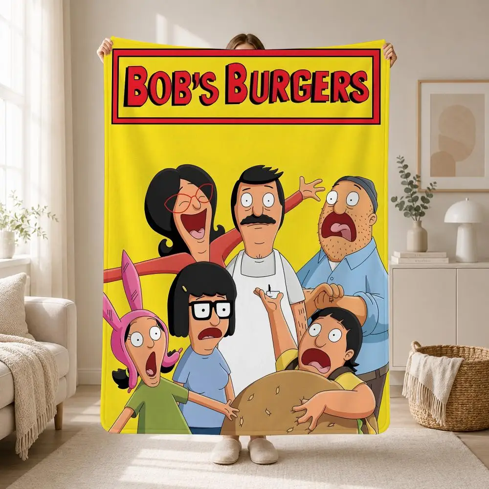 Funny Adult Cartoon Bob's Burgers Throw Soft Plush Flannel Throw Blanket Sofa Bed Travel Home Decor