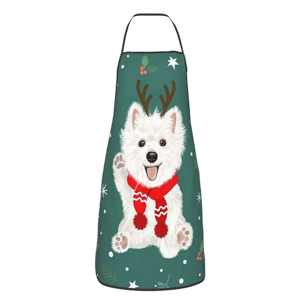 Delantal de cocina impermeable con diseño de perro Westie West Highland White Terrier, delantal unisex para limpieza de cocina y jardinería