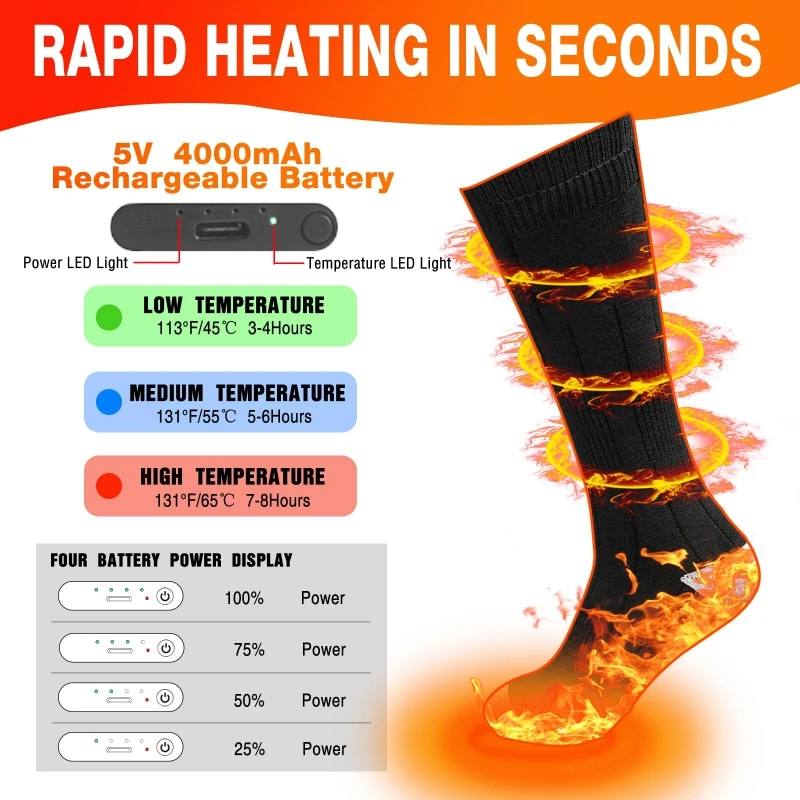 Winter Temperature Control Outdoor Cycling Socks and Ski Socks Keep Warm Sports Sock