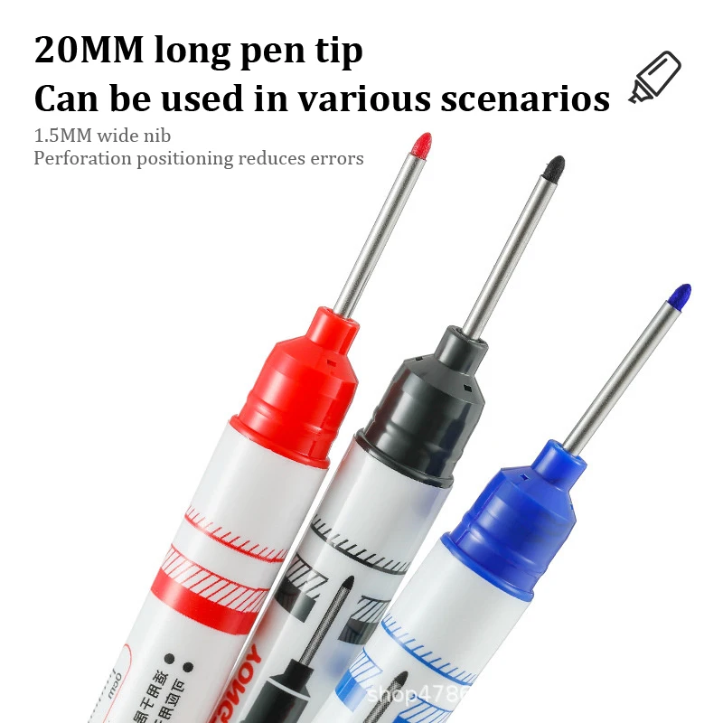 1/3PCS 20mm Long Head Marker Pens Large Capacity Deep Waterproof Four Color Marker Oily Marking Pen For Metal Woodworking Tools