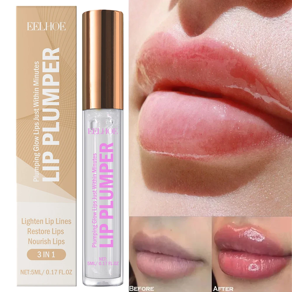 Instant Volumising Enhancer Lip Plumper Oil Long Lasting Moisturizing Lip Gloss บํารุงเพิ่มความยืดหยุ่นเซรั่มเซ็กซี่ Lip Care