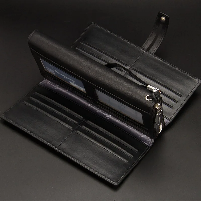 Baellerry Men's Large Capacity Long Wallet Fashion Sports Premium Multifunctional Handheld Bag with Multiple Card Slots