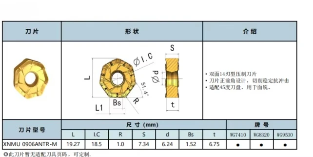 آلات الطحن باستخدام الحاسب الآلي إدراج قاطعة طحن الوجه مع دعم OEM الطلاء
