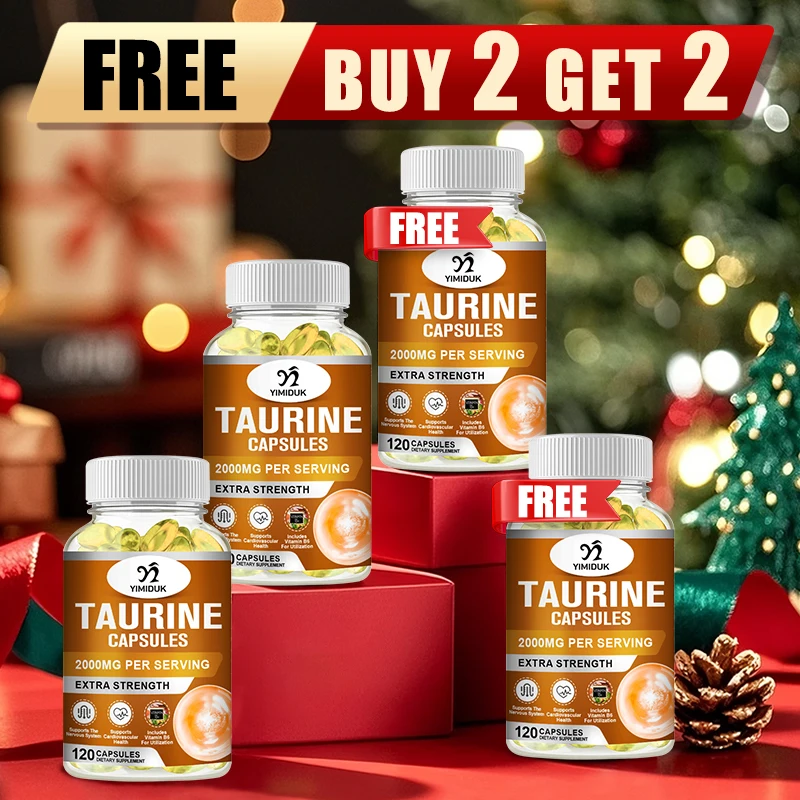 

Buy 2 Get 2 Free! Pure Taurine Capsules, Support Focus & Exercise, Boosts Endurance, Reduces Fatigue & Cardiovascular Function