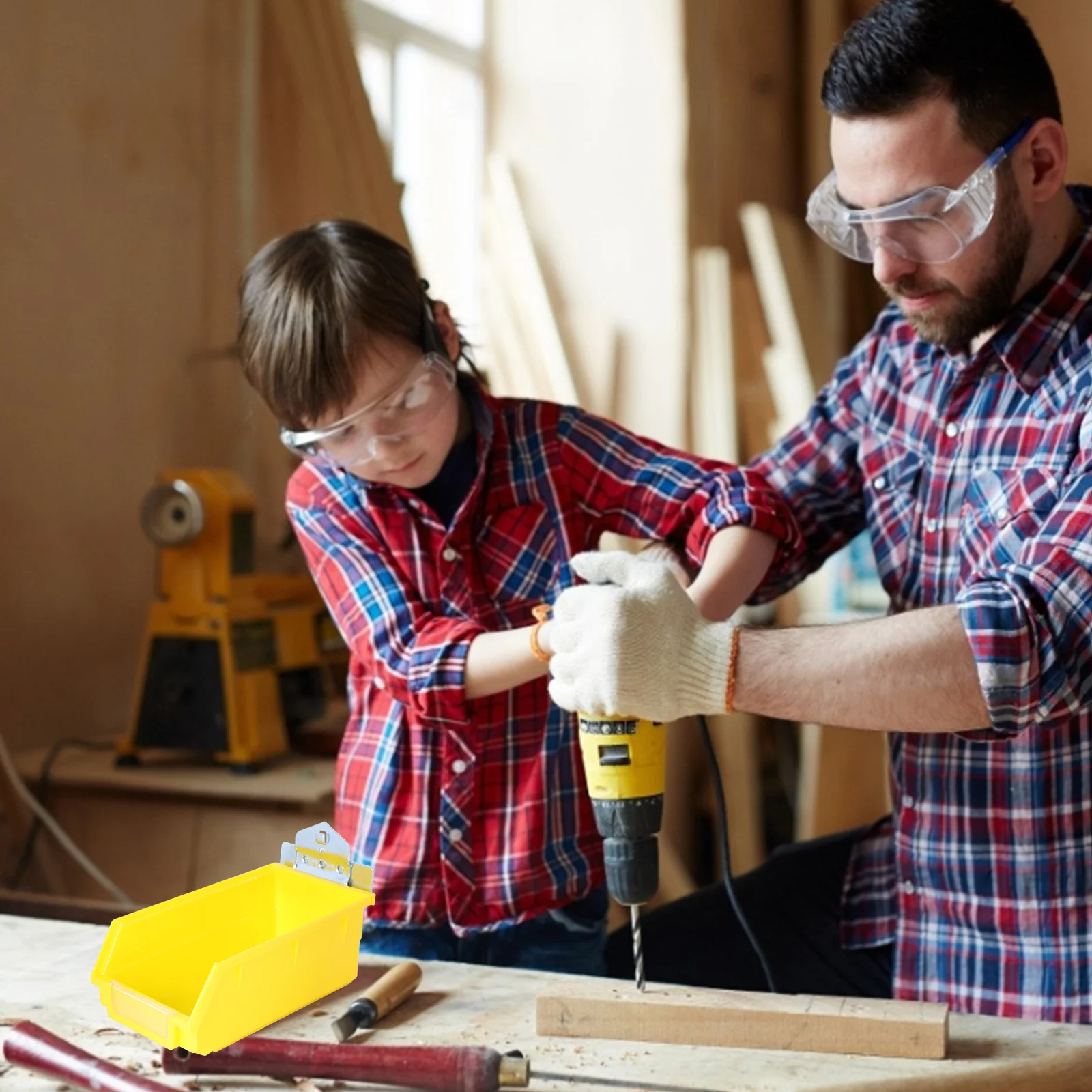 

1Set Home Storage Hanging Box Multi-Function Compact Plastic Storage Container Large Capacity for Hole Board Kitchen Bathroom