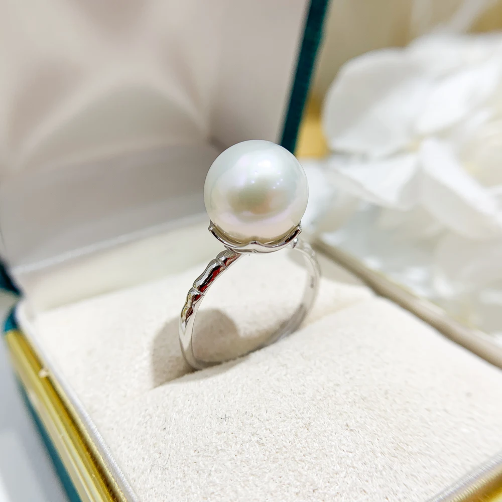 

3 шт. DIY жемчужные аксессуары 925 серебряное кольцо с жемчугом пустой держатель, модный золотой серебряный держатель для колец с круглыми бусинами 7-10 мм