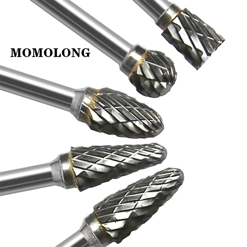 10 pezzi fresa in carburo di tungsteno fresa rotante a cono in acciaio Hss Set trapano diamantato 1/8 "gambo
