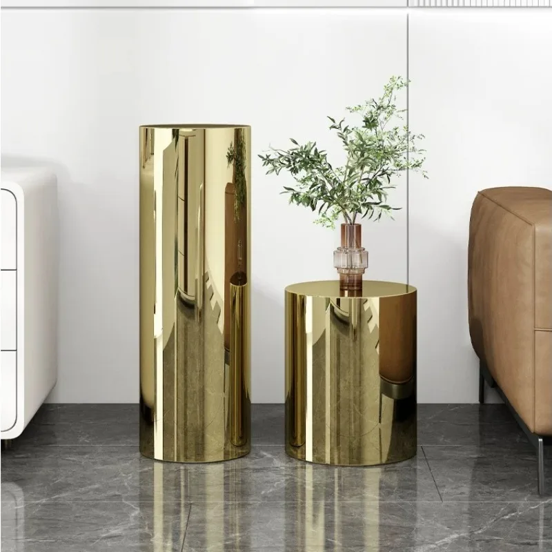 Stainless Steel Cylindrical Stand Modern Display Stand Aesthetic Living Room Stands Minimalist Luxury Bedroom Stands Home Decor