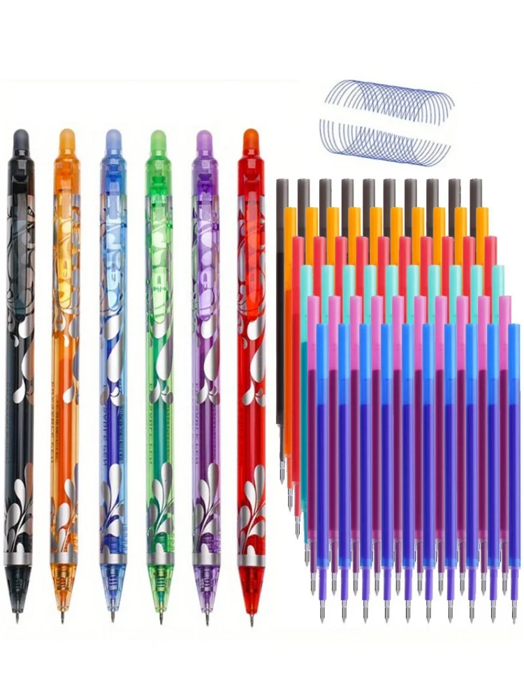 0,5-mm-Press-Set mit löschbaren Gelstiften, lassen Fehler verschwinden, 6 Farben, waschbarer Griff, magische Nachfüllungen, Stab, Super-Kapazität, Tintenschreiben – Detail 1