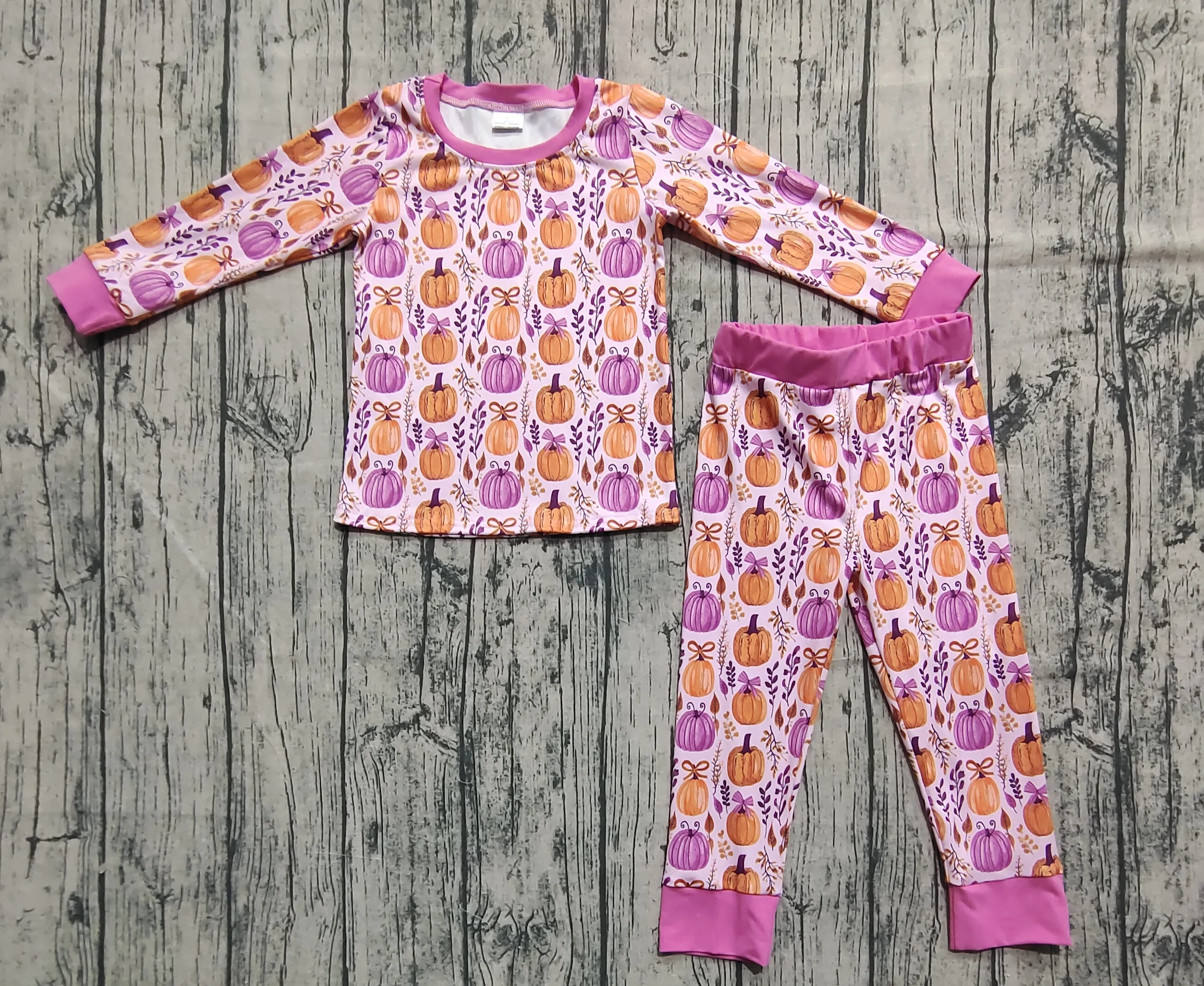 6.19 Presale GLP2415 Baby Girls Halloween Clothes Long Sleeve Top With Pants Set Kids Boutique Outfits