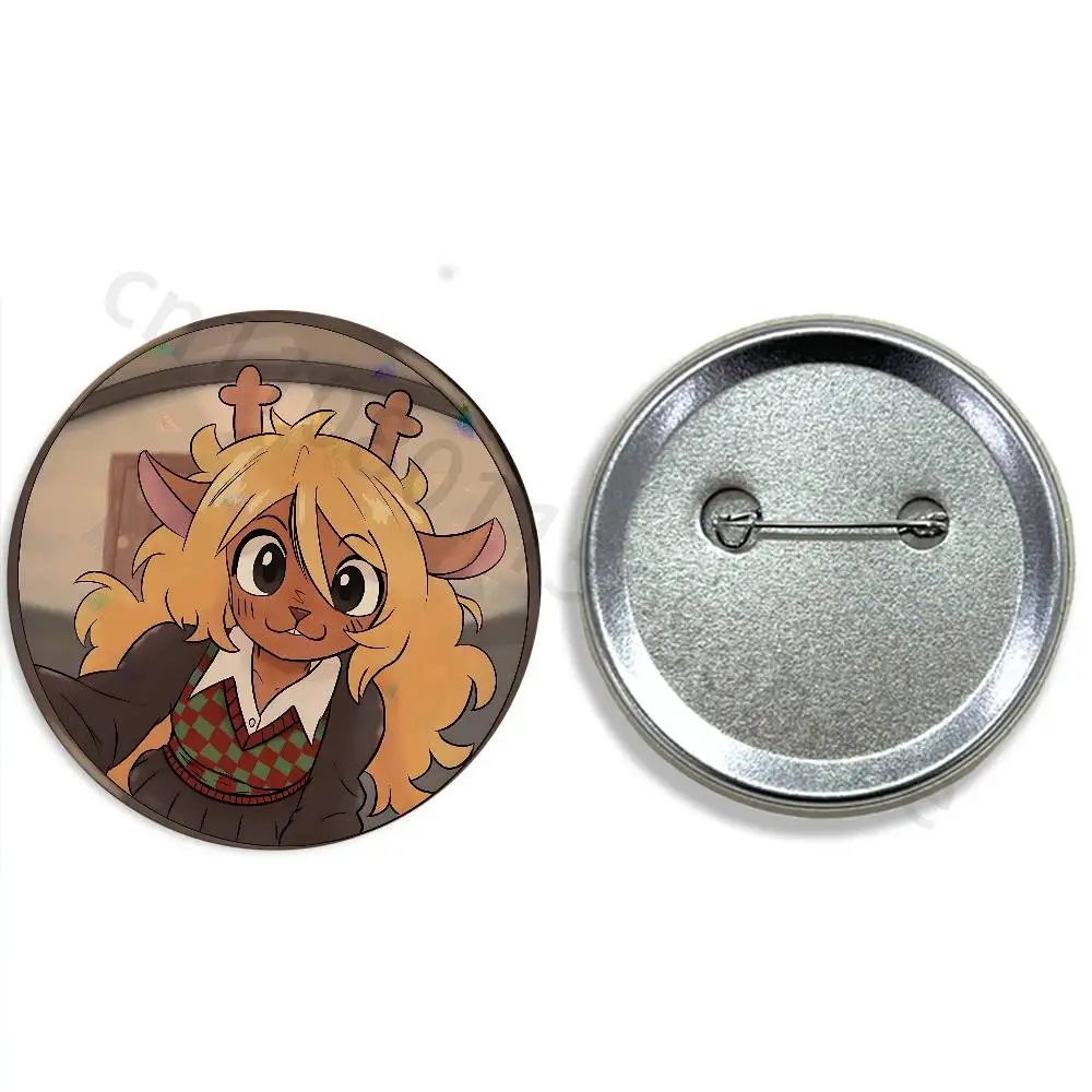 For D-Deltarune Noelle Holiday 58mm Badge Brooches on Backpack Clothes Handmade Round Enamel Pins for Jewelry - view 2