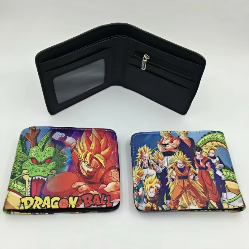 Anime Dragon Ball Son Goku Portafoglio PU Portamonete impermeabile Portamonete portatile pieghevole fresco multifunzionale Portamonete regalo