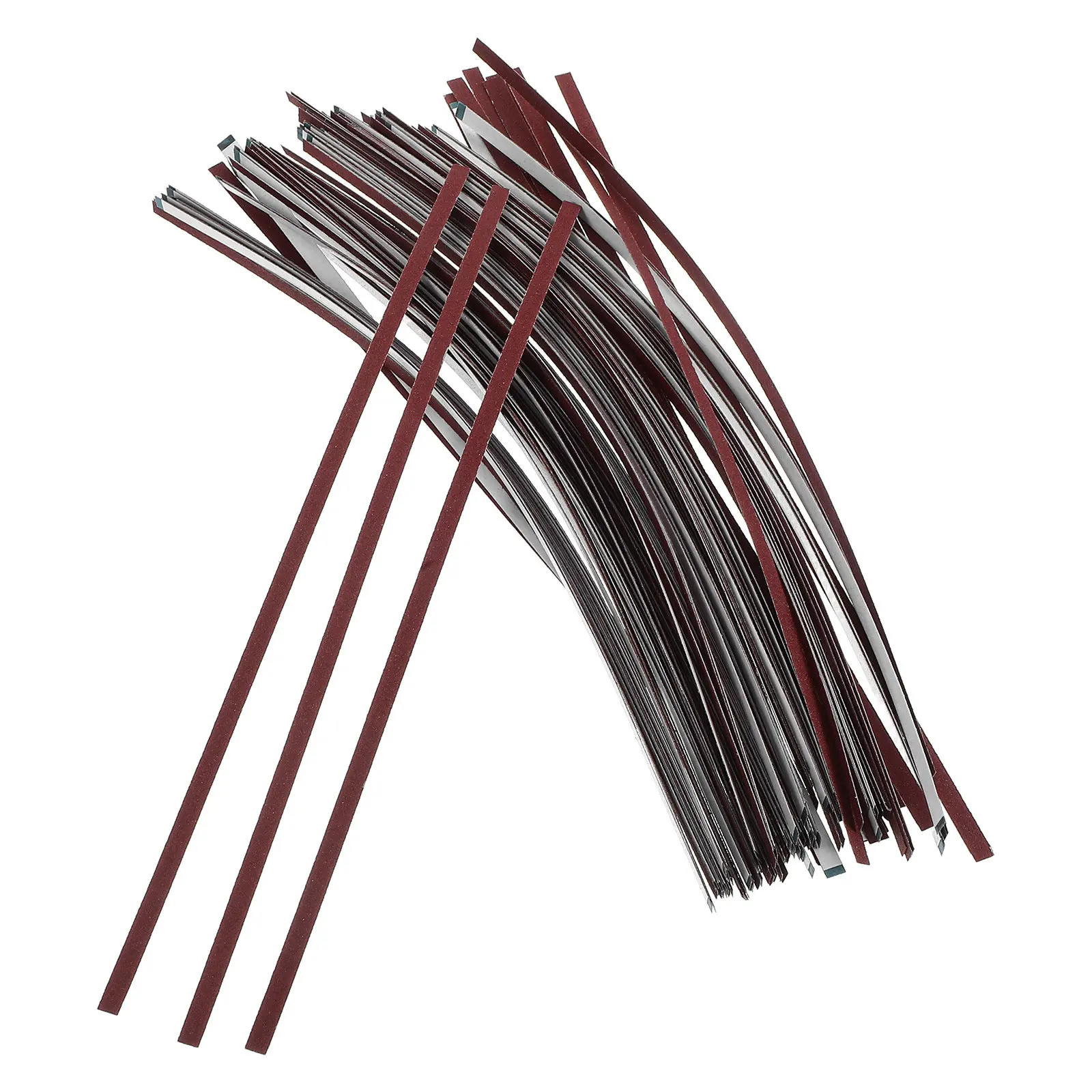 100Pcs Sandpaper Self-Adhesive Abrasive Sanding Stripes for Glass Sculpture Metal Jewelry Woodworking Spindles Pens Bowls