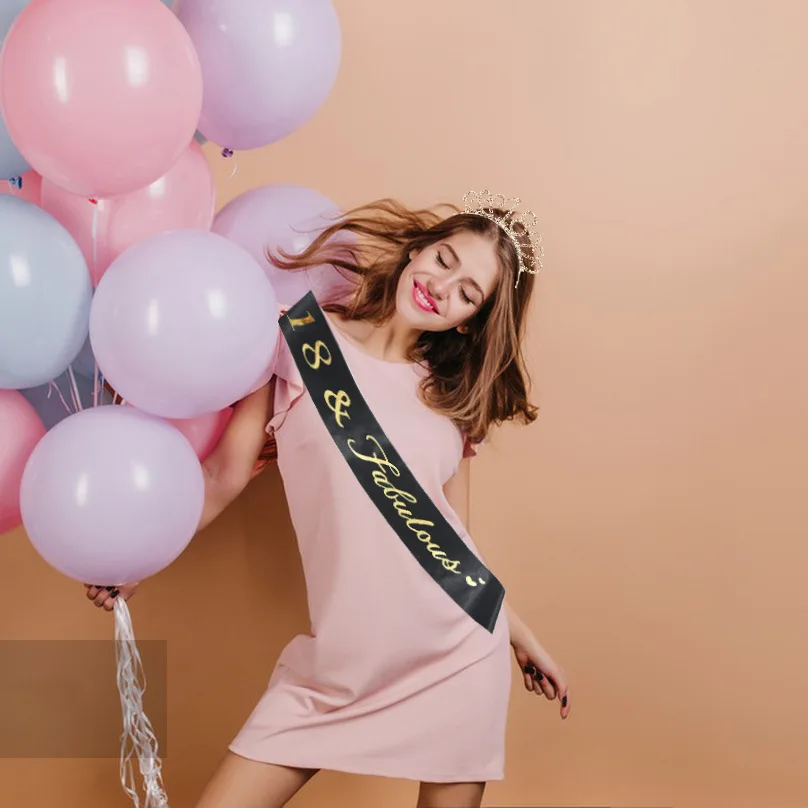 النساء حفلة عيد ميلاد الرقمية عقال للرأس على شكل تاج حزام الكتف 18 21 30 40 50 60 70 أنثى عيد ميلاد القبعات سبيكة إكسسوارات الشعر