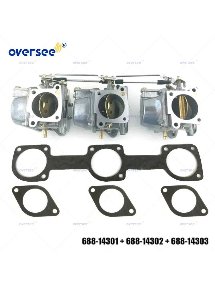 688 Vergaser-Set mit Dichtungen für Yamaha 2T 85 PS 90 PS Außenbordmotor 688-14301 688-14302 688-14303