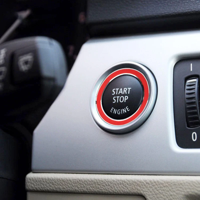For BMW E90 E92 E93 3 Series 318 320 325i 2005-2012 - Aluminum Alloy Start Stop Ring Trim, Scratch-Resistant