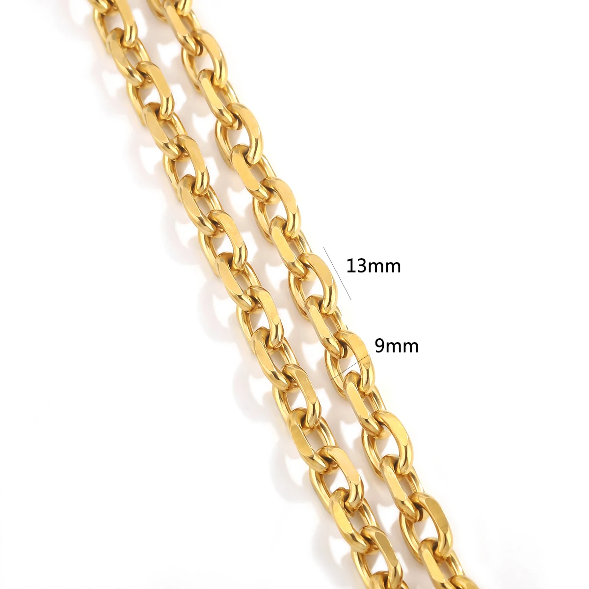 1 Meter Stainless Steel Gold Plated Heavy Duty Oval Chains for DIY Necklace Bracelet Women Man Jewelry Making Supplies Wholesale