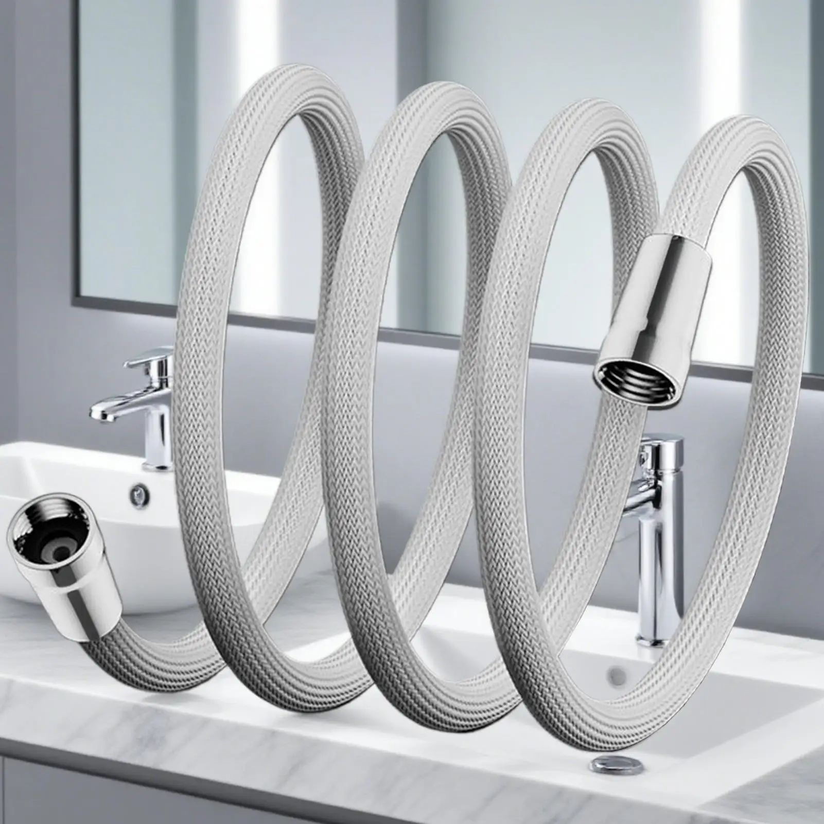 Shower Hose Removable Shower Wand Hose Braid Attachment Nozzle Extender for Bathroom Bathtub Kitchen Sink Rv Dorm Outdoor Bath