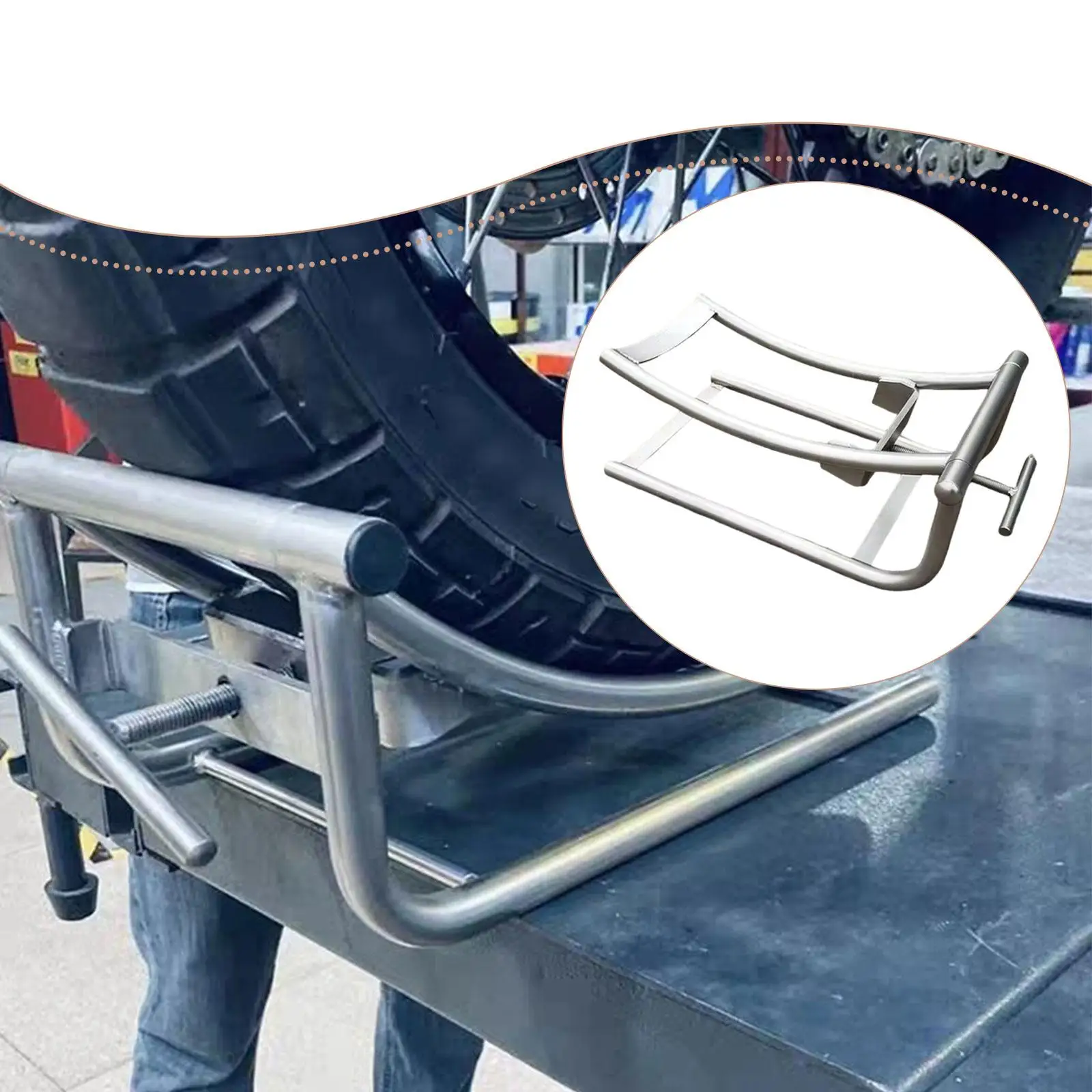 

Heavy Duty Motorcycle Wheel Support Stand Steel Lift Easel Professional Maintenance Tool for All Bikes