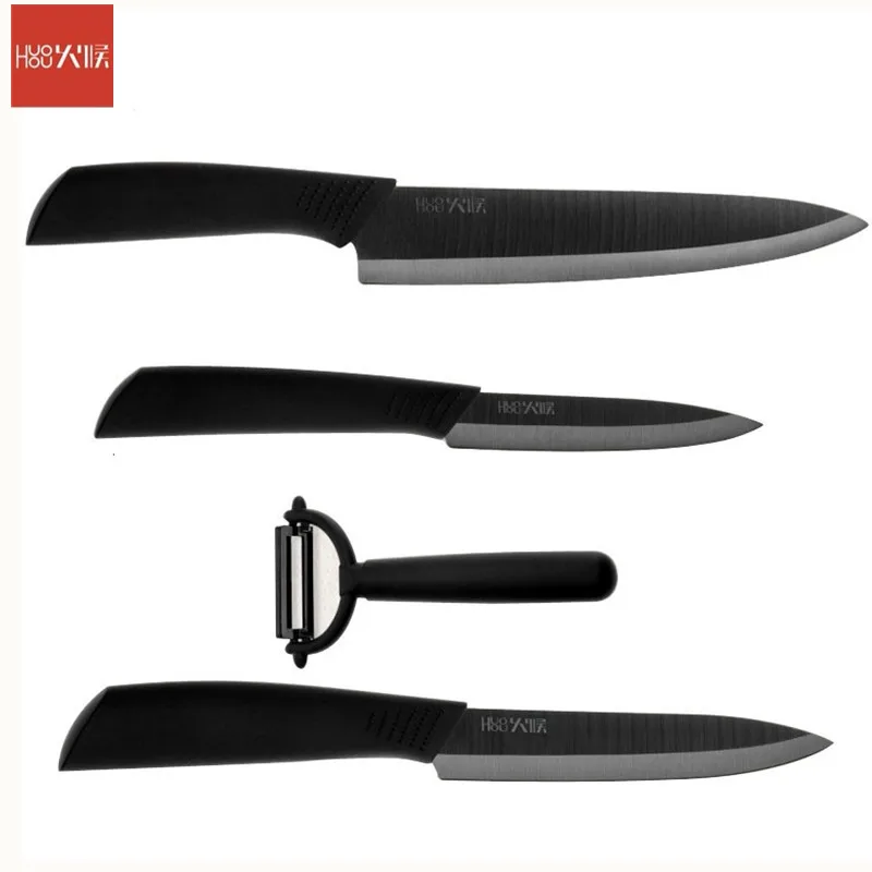 4pcs Original Huohou Kitchen Knife Ceramic Knife Cook Set 4 6 8 Inch Furnace Thinner Kits for xiaomi Home Family Kitchen Mi Mija