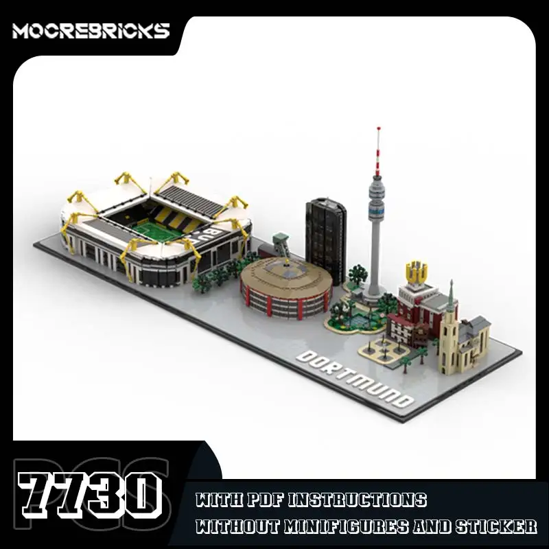 

MOC Dortmund Skyline Mini Building Blocks Kits City Modular Landmark Architecture Model Bricks Toys Children's Puzzle Gifts