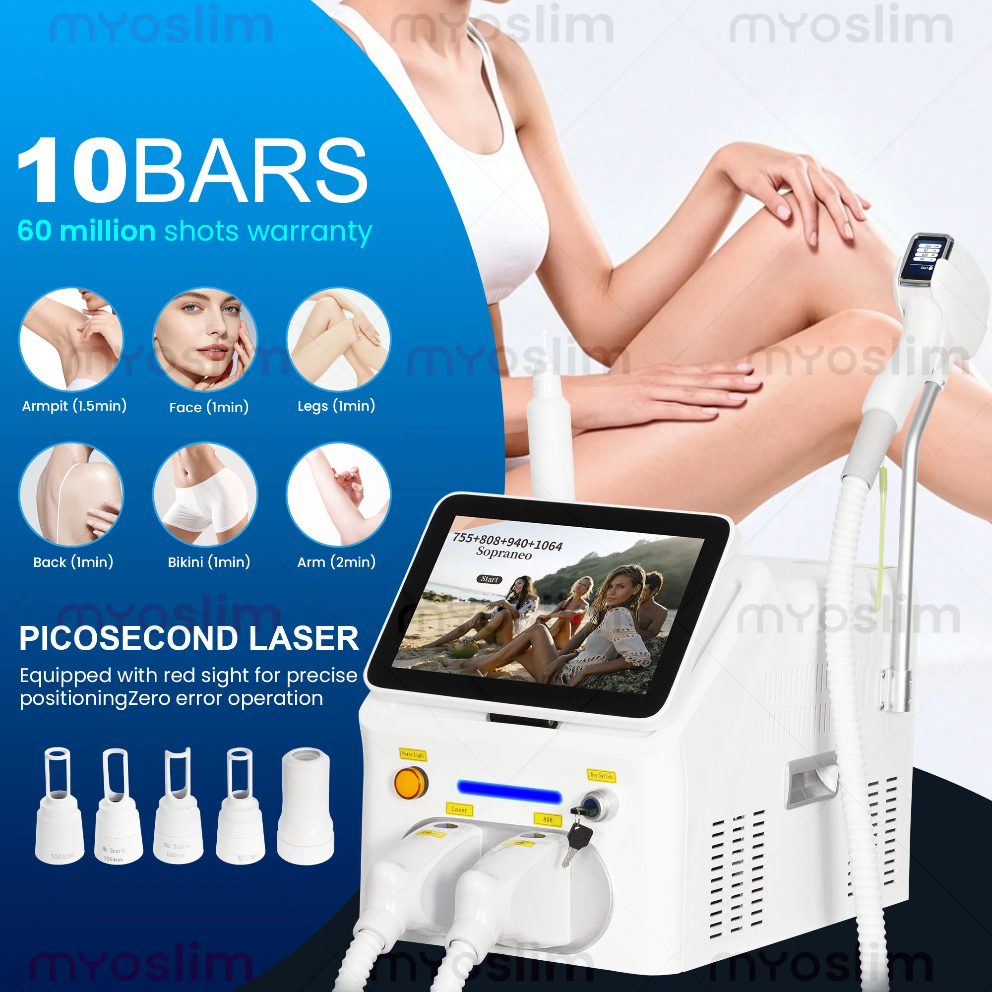 The new 6000W FAC model is equipped with 16-speed adjustment and a two-in-one diode hair removal