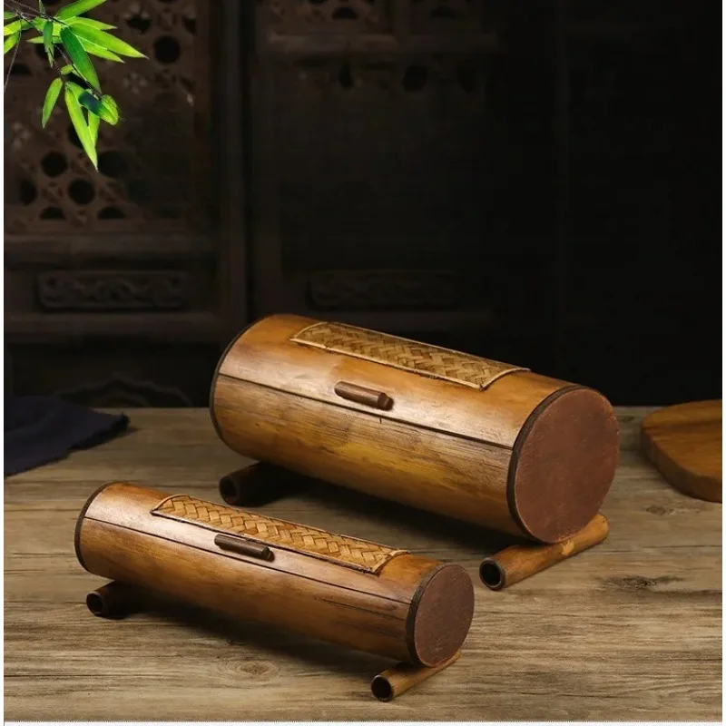 Bamboo Rice Noodle Chopstick Organizer-Vietnamese Handwoven Vintage Storage Box Eco-Friendly Kitchen Decor Asian Home Decoration